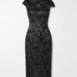 1978 - Noir Jacquard Midi Elbise