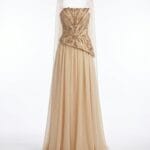 1062 - Champagne Tulle Couture Abiye