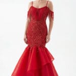 136 - Scarlet Mermaid Couture Abiye