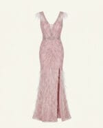 103 - Blush Feather Taş İşlemeli Abiye