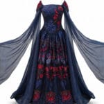 1151 - Midnight Bloom Pelerinli Couture Abiye