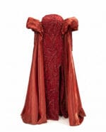 1060 - Crimson Majesty Pelerinli Couture Abiye