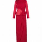 1165 - Ruby Drapée Couture Elbise-R