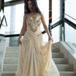 1067- Golden Étoile Couture Kasnak Abiye