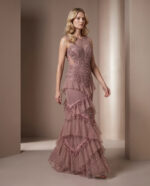 106 - Rosé Cascade Couture Abiye - Görsel 4