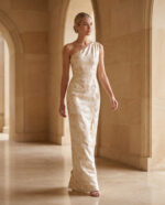 1076 - Ivory Muse Tek Omuz Couture Abiye - Görsel 3