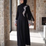 1263- Noire Élégance – Haute Couture Tesettür Abiye