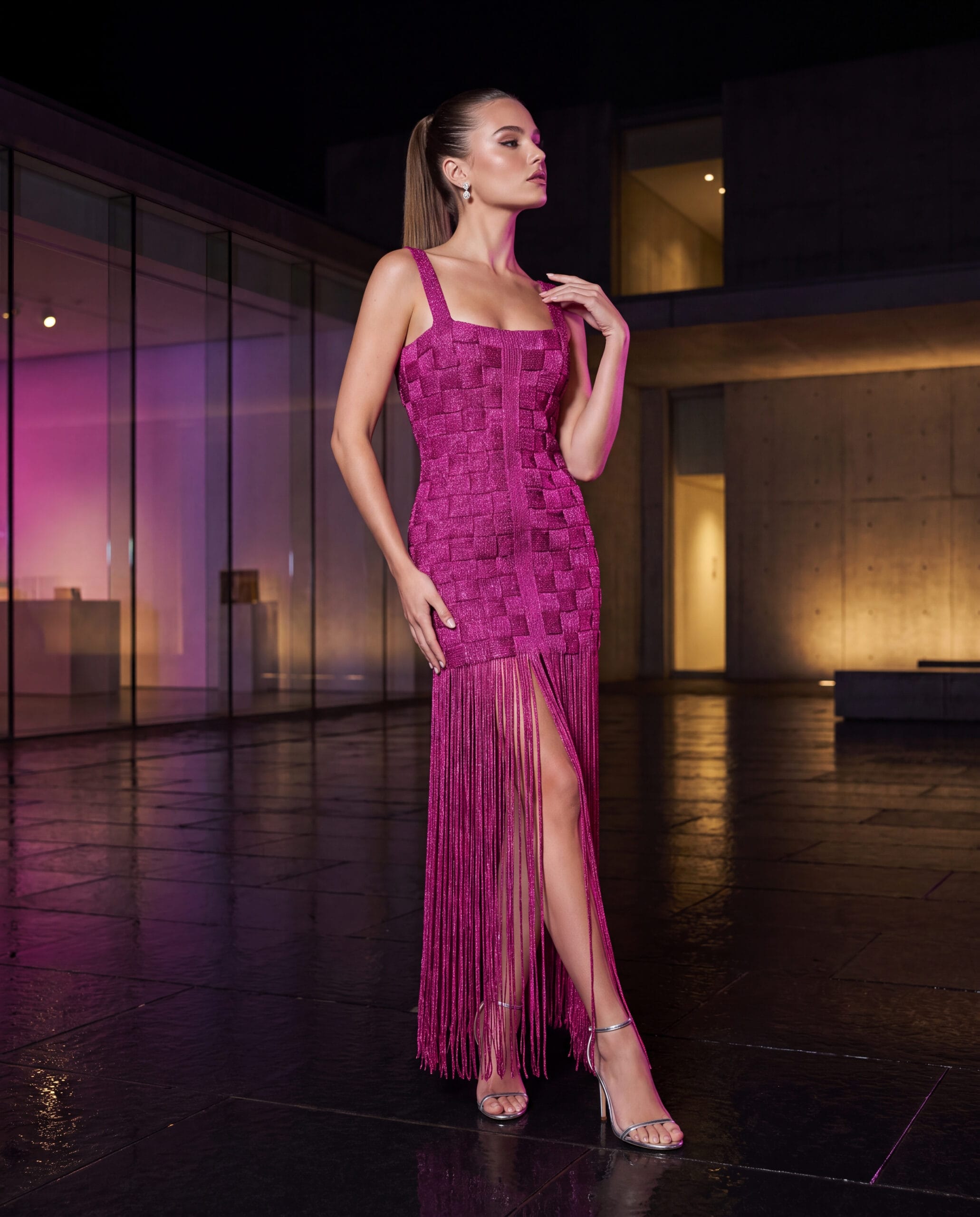 F381C911-53E7-4D02-A016-AC86768B1190 1674- Couture Örgü Dokuma Elbise - Görsel 1